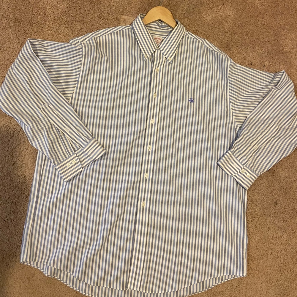 XL Brooks Brothers dress shirt. Pin stripes. Minor imperfections - Picture 1 of 6
